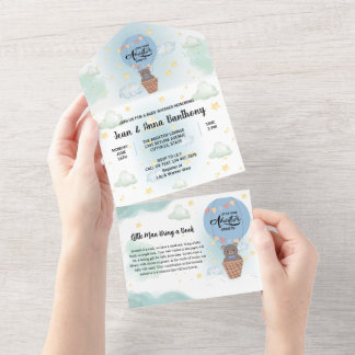 kleine man avontuur wacht baby shower all in one uitnodiging