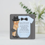 Kleine Man Baby Jongensdouche Kaart (Staand voorkant)