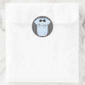 Kleine Man Baby Jongensdouche Ronde Sticker (Tas)