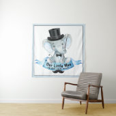 Kleine man baby shower achtergrond banner wandkleed (In situ)