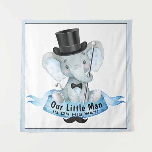 Kleine man baby shower achtergrond banner wandkleed (Voorkant)