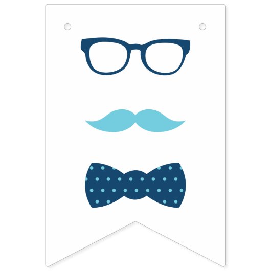 Kleine Man Baby shower Banner, Boog Stropdas Banne Vlaggetjes (Eerste vlag)