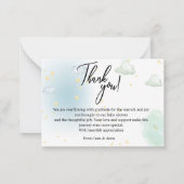kleine man Baby Shower dank je Notitiekaartje (Achterkant)