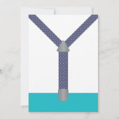 Kleine Man Baby shower Invitation Navy Blauwgroen  Kaart (Achterkant)