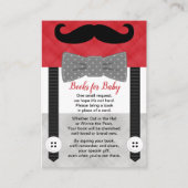 kleine man baby shower jongen rood grijs boekverzo informatiekaartje (Voorkant)