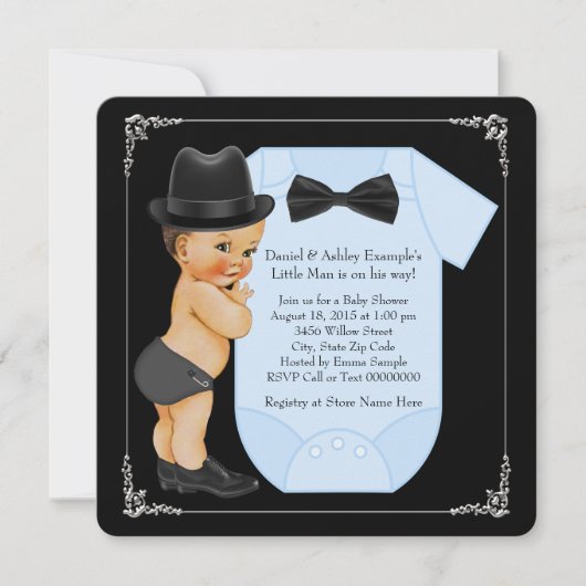 Kleine Man Baby Shower Kaart (Voorkant)