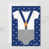 Kleine Man Baby shower, marineblauw en Oranje Kaart (Achterkant)