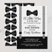 Kleine Man Baby shower nodigt Bow Stropdas Shower  Kaart (Voorkant / Achterkant)