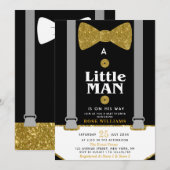 Kleine man baby shower uitnodiging (Voorkant / Achterkant)