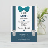 Kleine Man Baby shower uitnodiging (Staand voorkant)