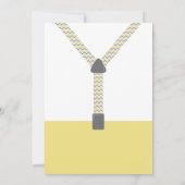 Kleine Man Baby shower uitnodiging, geel, grijs Kaart (Achterkant)