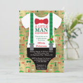 Kleine Man Baby shower Uitnodiging, Kerst Kaart (Staand voorkant)