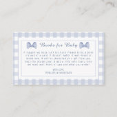 Kleine Man Blauwe boog stropdas baby shower Informatiekaartje (Voorkant)