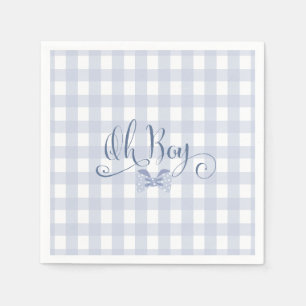Kleine Man Blauwe boog stropdas baby shower Servet