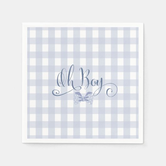 Kleine Man Blauwe boog stropdas baby shower Servet (Voorkant)