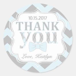 Kleine Man boog-stropdas chevron print dank u Ronde Sticker