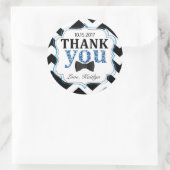 Kleine Man boog-stropdas chevron print dank u Ronde Sticker (Tas)