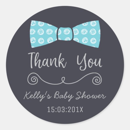 Kleine Man Bow Stropdas Baby shower Sticker (Voorkant)