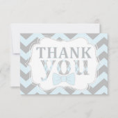 Kleine Man Bow-stropdas Chevron Print Dank je Bedankkaart (Voorkant)