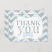 Kleine Man Bow-stropdas Chevron Print Dank je Bedankkaart (Voorkant / Achterkant)