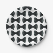 Kleine Man Bow Stropdas Theme Baby shower Papieren Bordje (Voorkant)