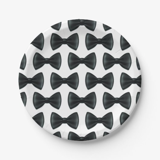 Kleine Man Bow Stropdas Theme Baby shower Papieren Bordje (Voorkant)