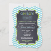 Kleine Man Chalkboard Baby Shower-uitvindingen Kaart (Voorkant)