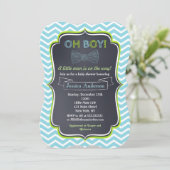 Kleine Man Chalkboard Baby Shower-uitvindingen Kaart (Staand voorkant)