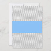 Kleine Man Chevron Gray Blue Baby shower Kaart (Achterkant)
