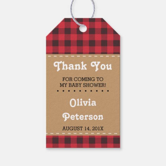 Kleine Man Dank je Label, houthakker Cadeaulabel (Voorkant)