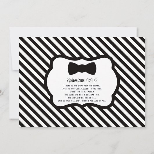 Kleine Man doop uitnodiging, zwart Kaart (Achterkant)