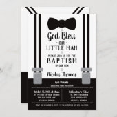 Kleine Man doop uitnodiging, zwart, wit Kaart (Voorkant / Achterkant)