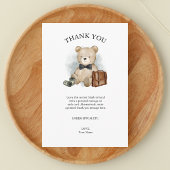 Kleine Man Gentleman Baby shower Teddy Bear Bedankkaart