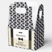 Kleine man gunsten doos, jongens eerste verjaardag bedankdoosjes (Geopend)