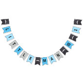 "KLEINE MAN IS 1" - EERSTE BIRTHDAAG - blauw Vlaggetjes (Alle)