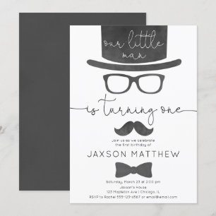 Kleine Man jongen 1e verjaardagsfeestje Kaart