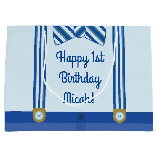 Kleine Man Jongen's eerste verjaardag Groot Cadeauzakje (Voorkant)