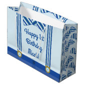 Kleine Man Jongen's eerste verjaardag Groot Cadeauzakje (Voorkant Gekanteld)