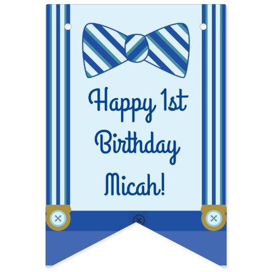Kleine Man Jongen's eerste verjaardag Vlaggetjes (Eerste vlag)