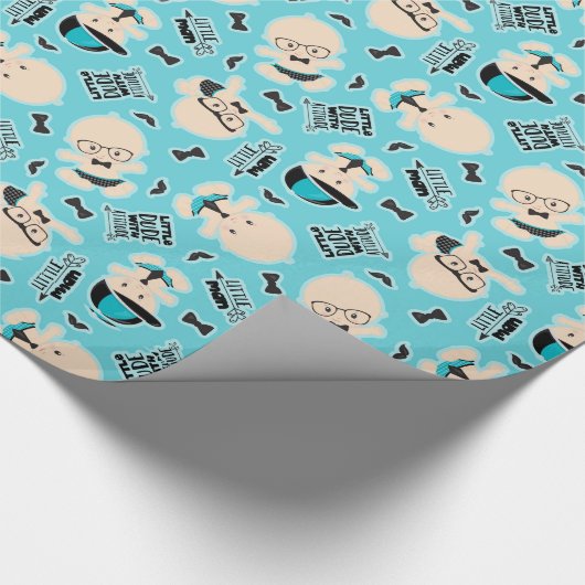 Kleine man kerel woordkunstenpatroon warme omhulse cadeaupapier (Hoek)