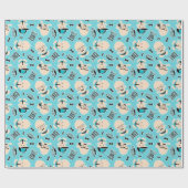 Kleine man kerel woordkunstenpatroon warme omhulse cadeaupapier (Vlak)