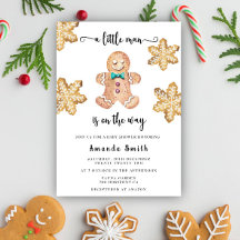 Kleine man kerst gingerbread man baby shower