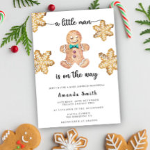Kleine man kerst gingerbread man baby shower