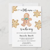 Kleine Man kerstman kerstmis Baby shower Kaart (Voorkant)