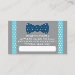 Kleine Man Luier Raffle Ticket, Baby Blauw, Navy Informatiekaartje