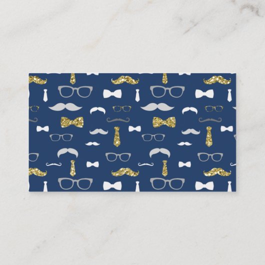 Kleine Man Luier Raffle Ticket, Goud, Navy Informatiekaartje (Achterkant)