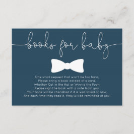 Kleine man marine baby shower boeken voor baby informatiekaartje