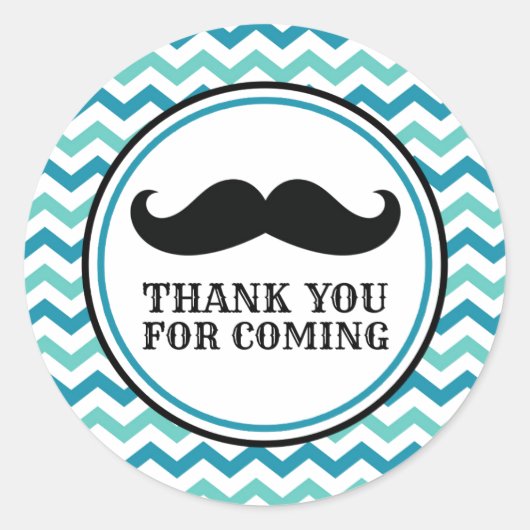 Kleine Man Mustache Baby shower Stickers (Voorkant)