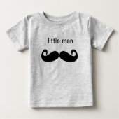 Kleine Man Mustache Baby Sleeper Shirt (Voorkant)