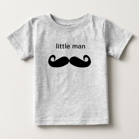 Kleine Man Mustache Baby Sleeper Shirt (Voorkant)